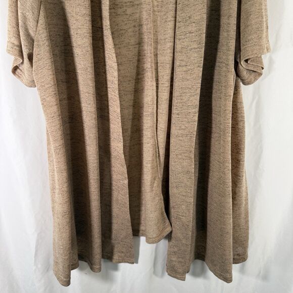 Woman Within Cardigan Women's 4X 34 36 Brown Open Front Linen Blend Short Sleeve - Picture 3 of 11